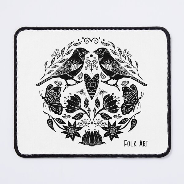 Item preview, Vintage Folk Art Birds and Flower designed and sold by Andrea Snuggs.