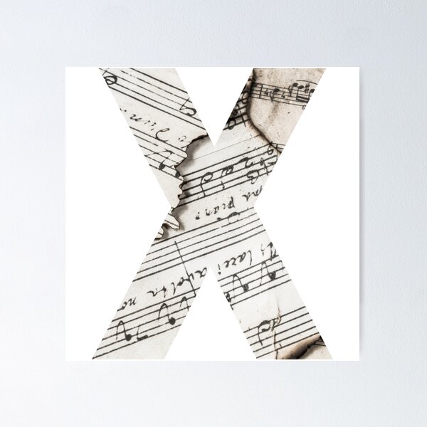 Item preview, Sheet Music Alphabet Letter 'X' designed and sold by AJGDesignsByAsh.