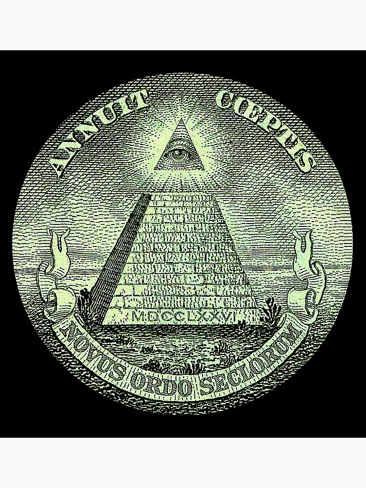 Eye of Providence, America, USA, Mystic, Dollar, Bill, Money, Freemasonry, All Seeing Eye, Pyramid, Masonic. by TOMSREDBUBBLE