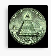 Eye of Providence, America, USA, Mystic, Dollar, Bill, Money, Freemasonry, All Seeing Eye, Pyramid, Masonic Canvas Print