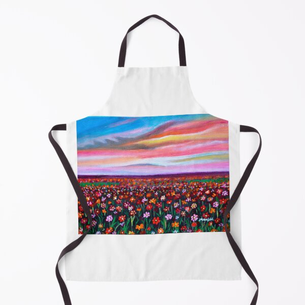 Item preview, Floral meadow at sunset cheerful landscape designed and sold by artbymanjiri.