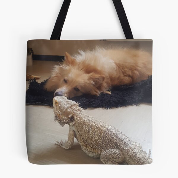Item preview, Adorable cute bearded dragon with dog  designed and sold by Skaja.