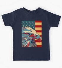 Amerikanischer patriotischer Adler kahl Kinder T-Shirt