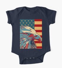 Amerikanischer patriotischer Adler kahl Kurzärmeliger Einteiler