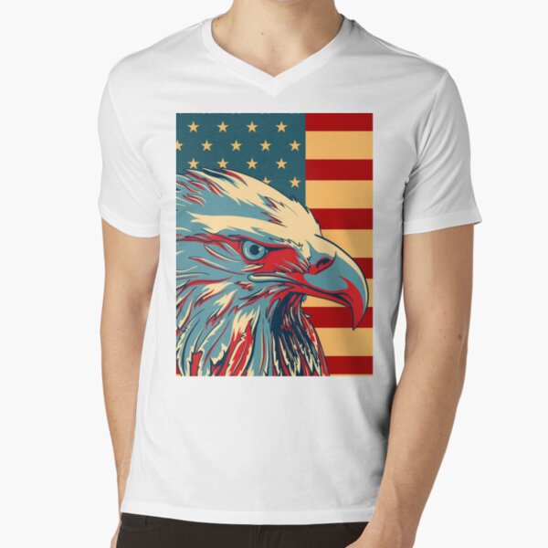 AMERICAN WARRIOR EAGLE T-SHIRT ~ Patriotic War Bird Tee ~ USA Pride