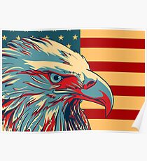 Amerikanischer patriotischer Adler kahl Poster