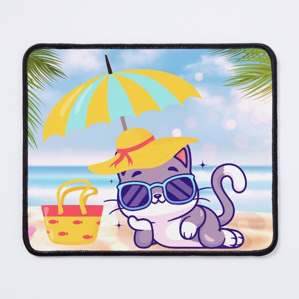 Item preview, Cat on the beach having fun designed and sold by DesignDate.