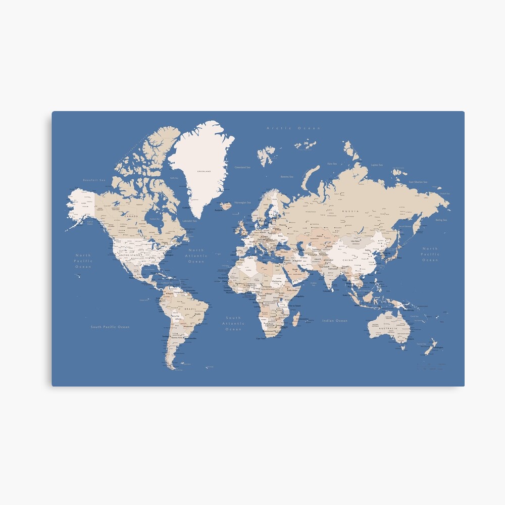額装品/Old World Map Blue/ポスター World Classic Map, Poster Size and Laminated, 36