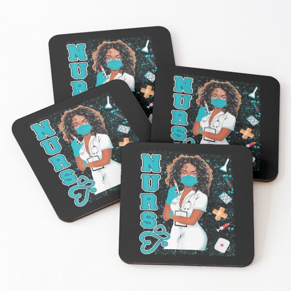 Item preview, Black Nurse Uniform Face Mask Afro African Black History designed and sold by MollieCooper98.