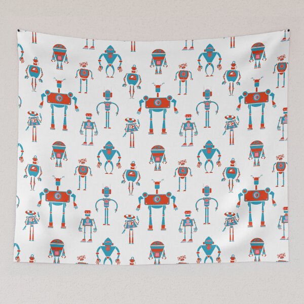 Item preview, Retro repeat robots designed and sold by daviz.
