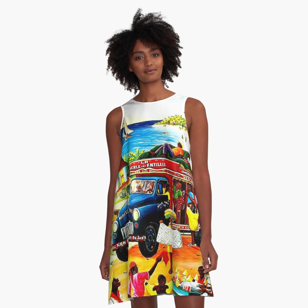 HAITI : Vintage Travel and Tourism Advertising Print A-Line Dress