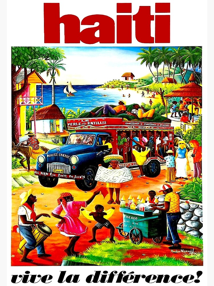 Discover HAITI : Vintage Travel and Tourism Advertising Print Premium Matte Vertical Poster