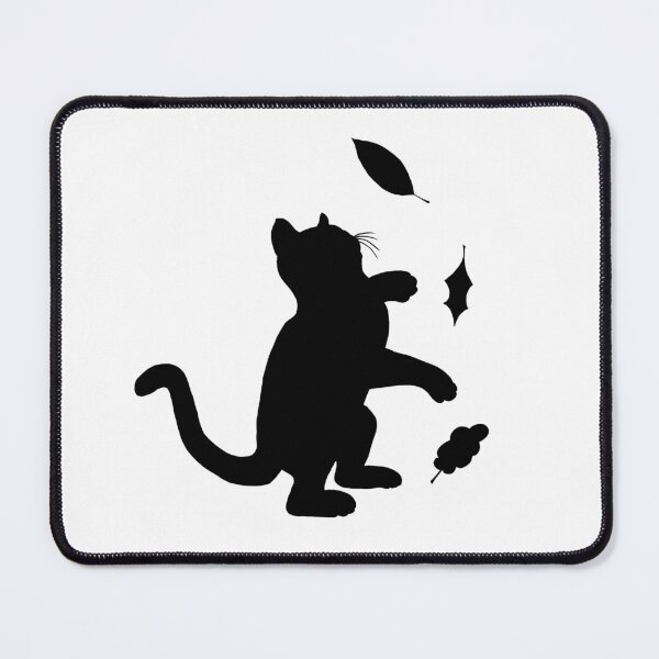 Item preview, Black Cat Playing With Leaves Silhouette designed and sold by VoilaDalilah.