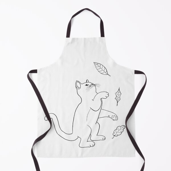 Item preview, Black Cat Silhouette Outline - Cat Playing With Leaves designed and sold by VoilaDalilah.