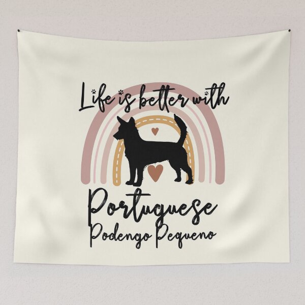 Item preview, Portuguese Podengo Pequeno dog Rainbow Aesthetic Boho designed and sold by rafaeltto.