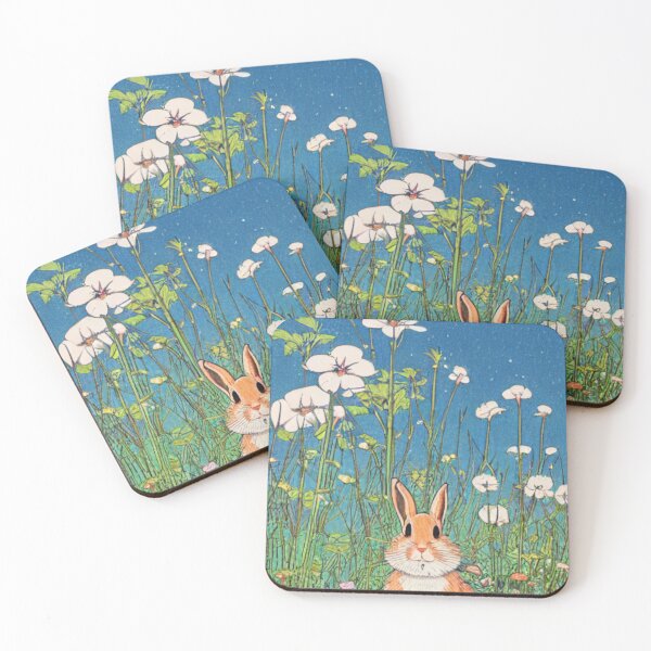 Item preview, Vintage Floral Rabbit Bunny and Blue Skies Flora and Fauna in Nature designed and sold by wigobun.