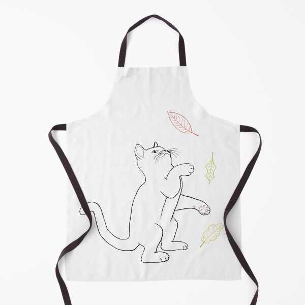 Item preview, Colourful Black Cat Silhouette Outline - Cat Playing With Leaves designed and sold by VoilaDalilah.
