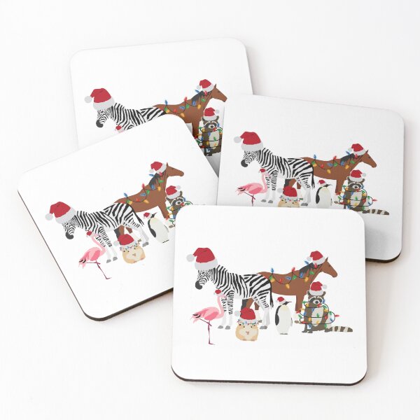 Item preview, Funny Cute Christmas Animals Santa Hats Lights designed and sold by idovedesign.