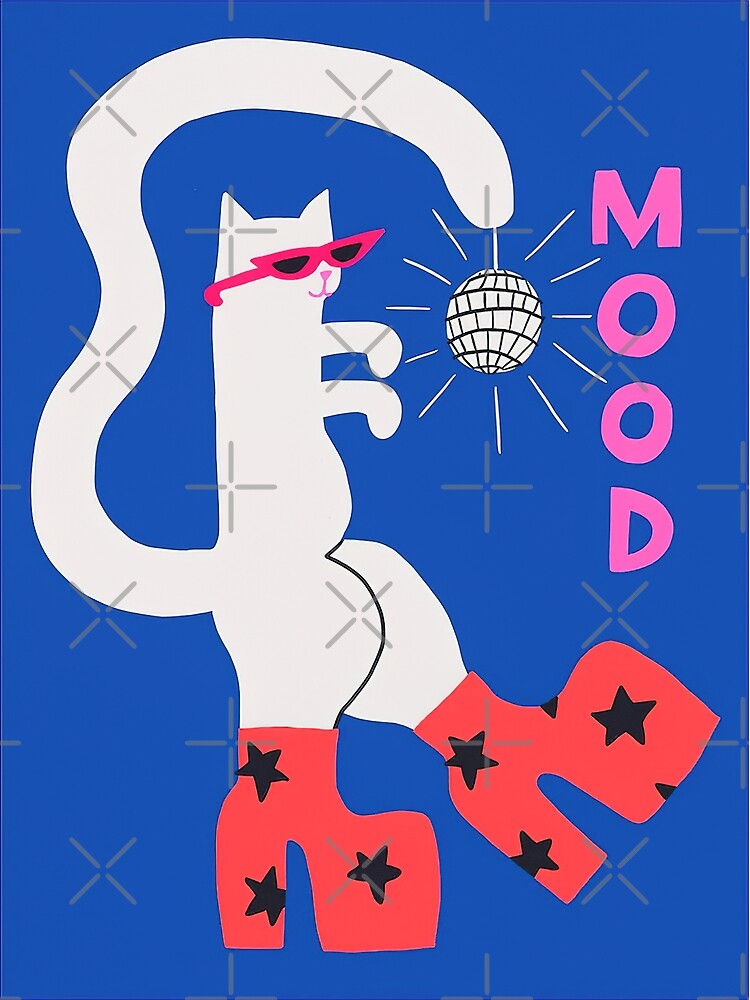 Discover Mood Cat Disco Premium Matte Vertical Poster
