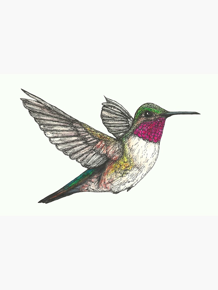 Thumbnail 2 of 2, Laptop Sleeve, Ruby Throated Hummingbird designed and sold by SerenSketches.
