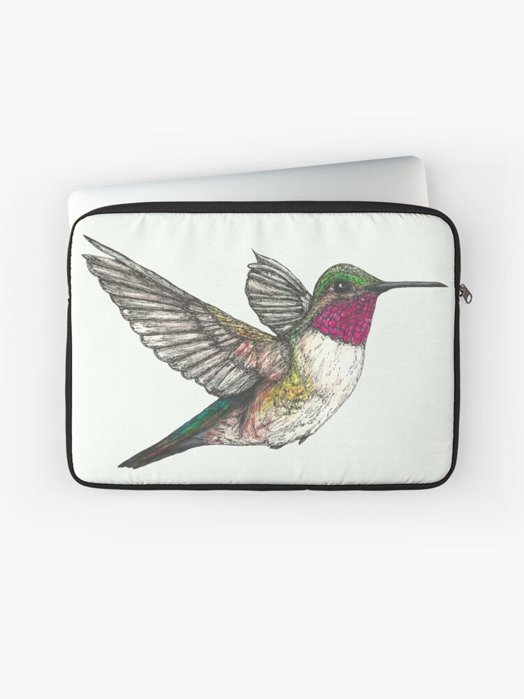 Thumbnail 1 of 2, Laptop Sleeve, Ruby Throated Hummingbird designed and sold by SerenSketches.