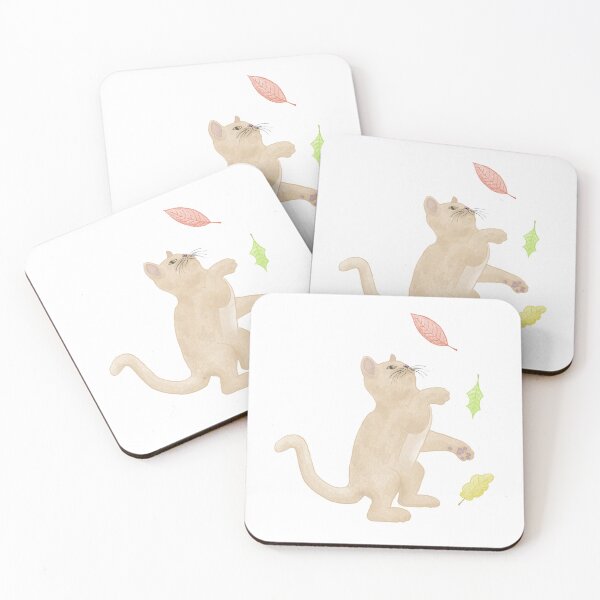 Item preview, Brown Cat Playing With Autumn Leaves designed and sold by VoilaDalilah.