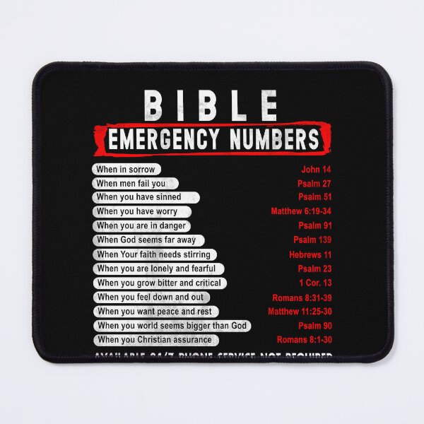 Item preview, Bible Emergency Numbers - Funny Christian Bible & Jesus Fun Chistmas Family Tees designed and sold by Simeon	 Dorelus.