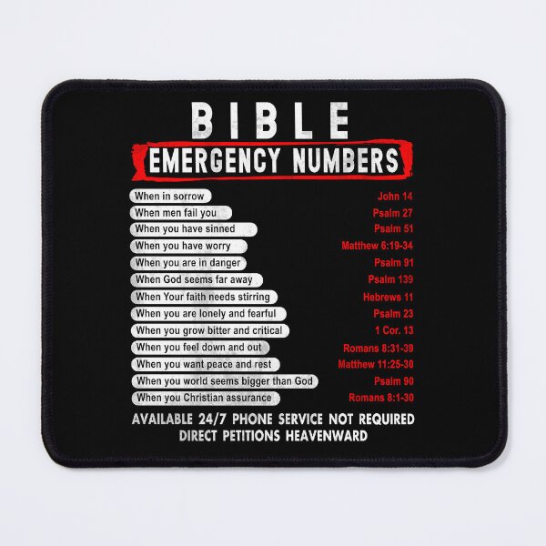 Item preview, God Jesus Mousepad Christian 9" Mousemat Bible Emergency Hotline Numbers Cool Christian Office designed and sold by Simeon	 Dorelus.