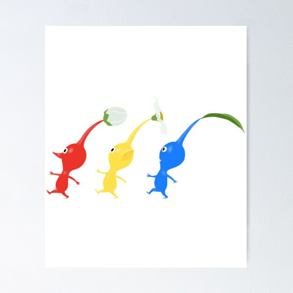 Item preview, 3 Pikmin Running (on Grey)   designed and sold by doroNorry.