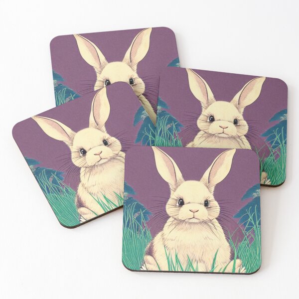 Item preview, Cute Furry White Rabbit Floral American Rabbit Bunny Pet Animal designed and sold by wigobun.