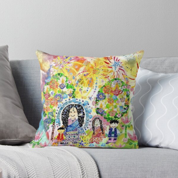 Item preview, Firework Celebration In the Sparkling Diwali Forest Watercolour Collage designed and sold by DefaultOneWorld.