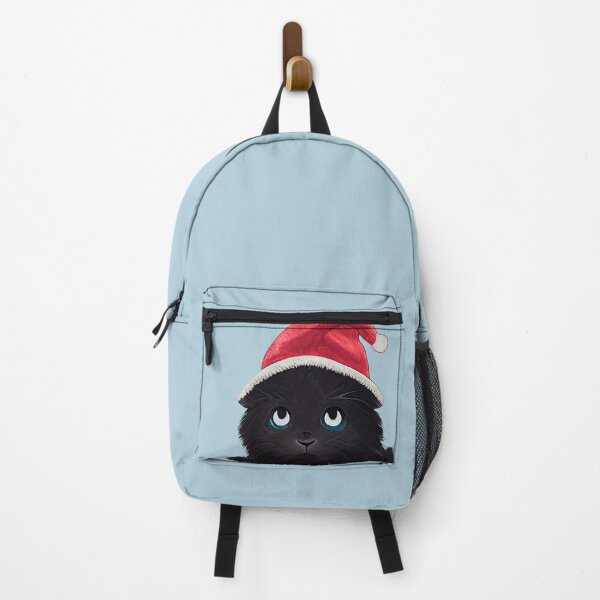 Item preview, Christmas cute black cat closeup wears a Santa Claus hat designed and sold by KOTOdesign.
