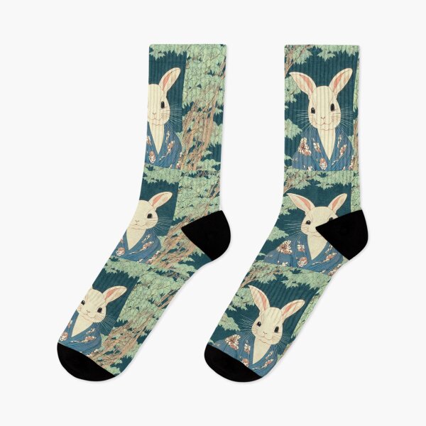Item preview, Kawaii Japanese Floral Rabbit Florida White Bunny designed and sold by wigobun.