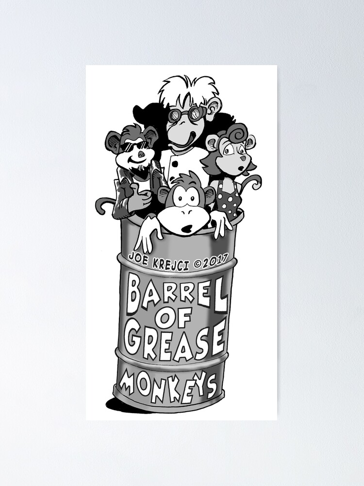 "Barrel Full Of Grease Monkeys CARtoons Magazine" Poster for Sale by Joe5art Redbubble