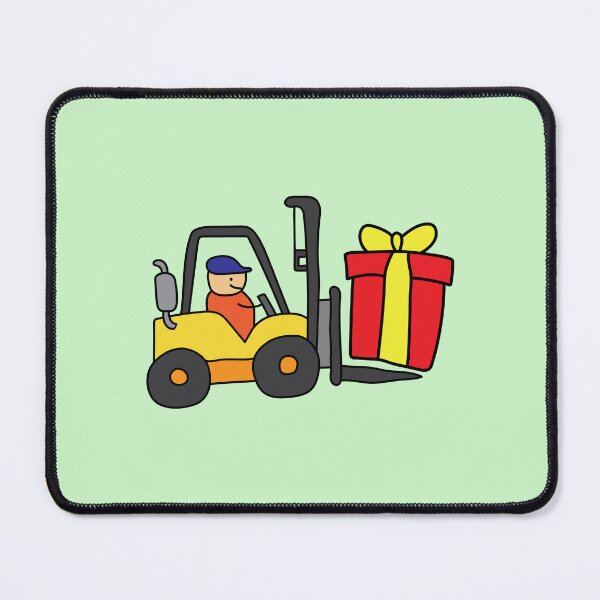 Item preview, cute forklift lifting a giant box gift designed and sold by wordspotrayal.