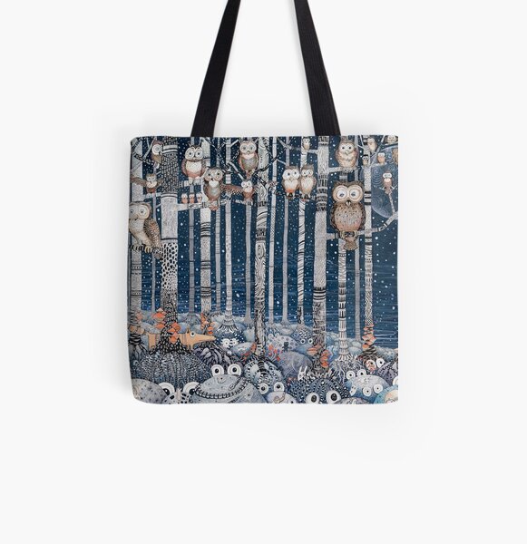 Owl Forest All Over Print Tote Bag