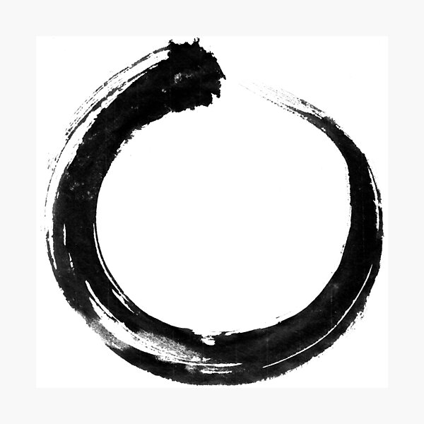 "Japanese Circle, Enso, Sumi Brush, Eternity" Photographic Print by