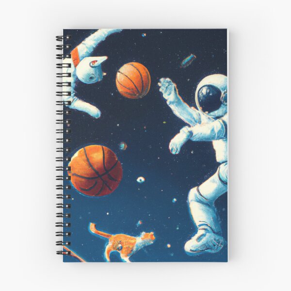 Item preview, Astronaut playing basketball with cat in space designed and sold by Rirus.