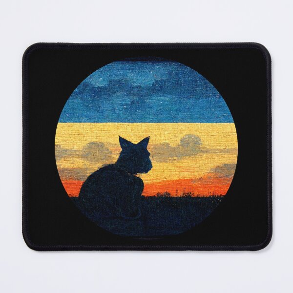 Item preview, Cat Watching Sunset AI generator designed and sold by GraymanShop.