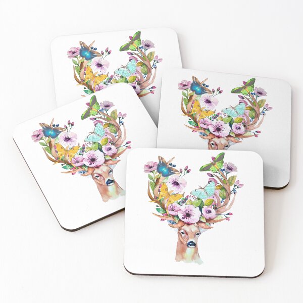 Item preview, Vintage Butterfly Flower Reindeer designed and sold by ThaphadaArtGall.