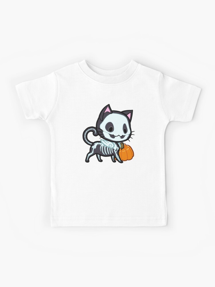 Cat and Skeleton - Halloween - Baseball T-Shirt