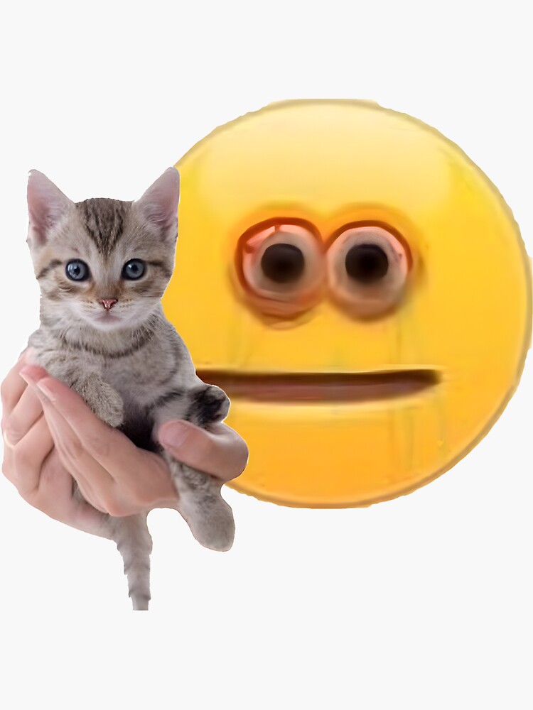 Thinking about cursed emoji hand Sticker for Sale by JanineUrban