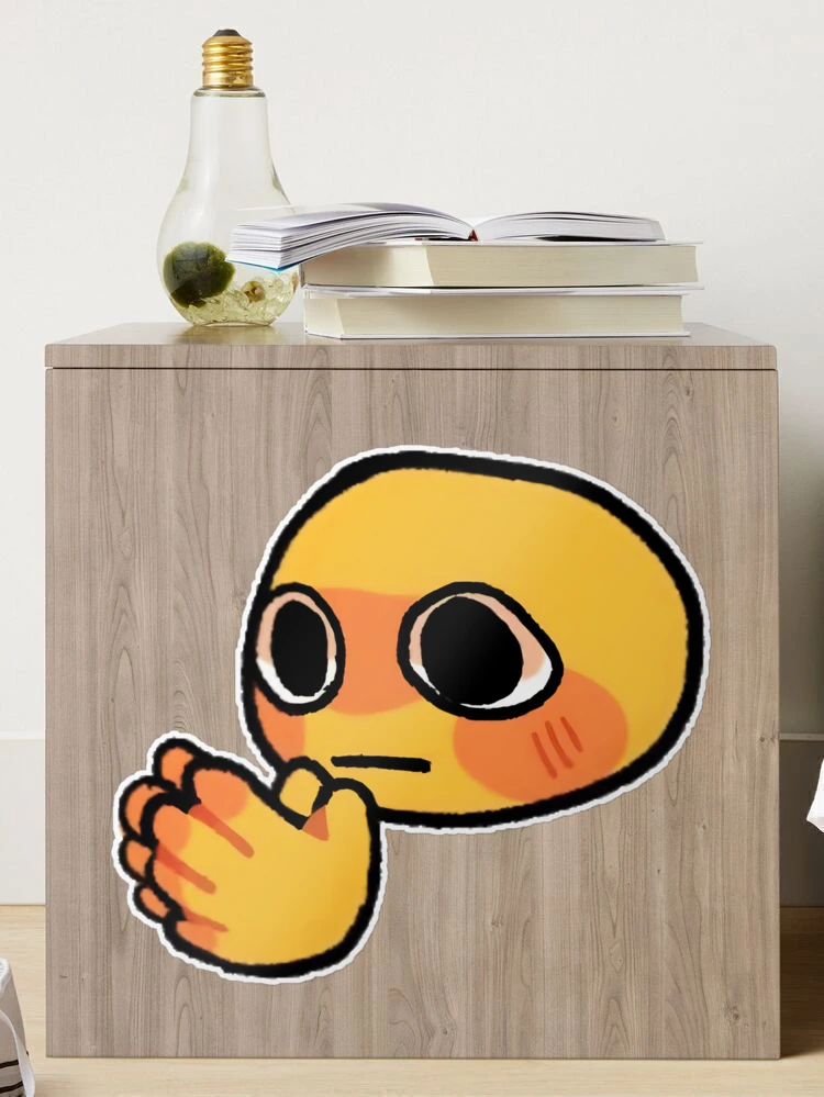 Thinking about cursed emoji hand Sticker for Sale by JanineUrban