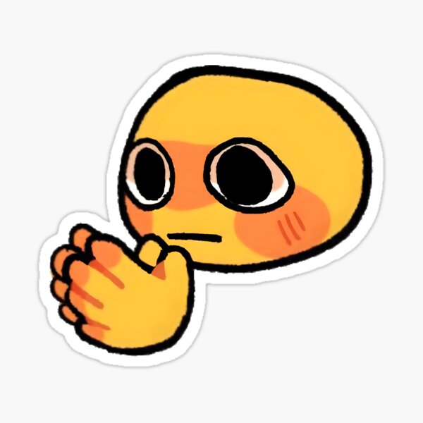 Thinking about cursed emoji hand Sticker for Sale by JanineUrban