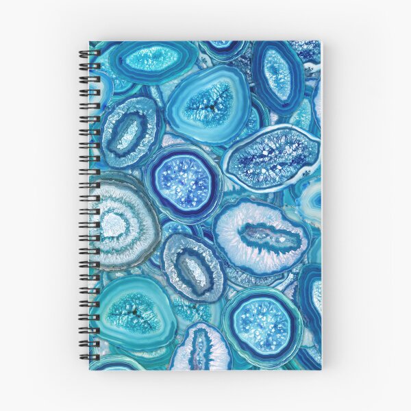 Item preview, Ocean Blue Geodes crystal pattern designed and sold by k9printart.