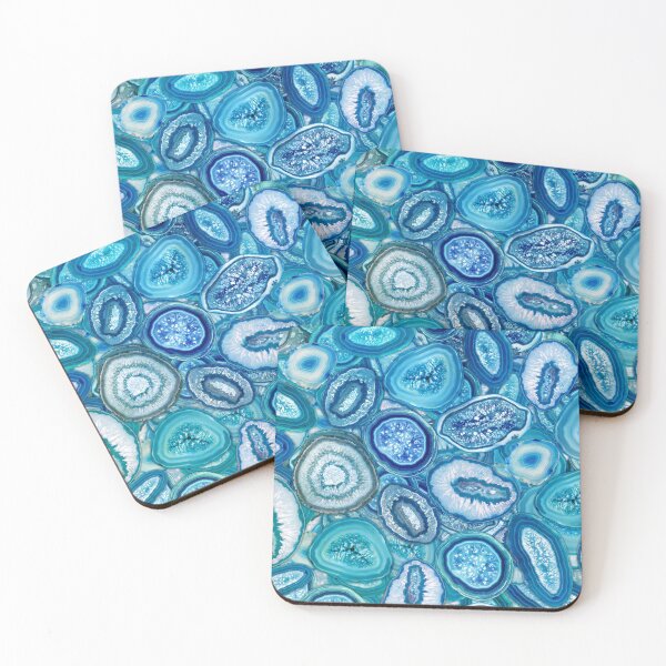 Item preview, Ocean Blue Geodes crystal pattern designed and sold by k9printart.