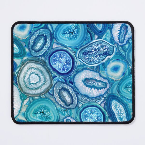 Item preview, Ocean Blue Geodes crystal pattern designed and sold by k9printart.