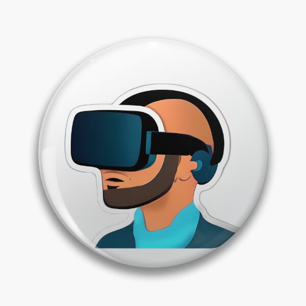Item preview, Beard Bald Man playing VR Games (anime style) designed and sold by Digital-Davinci.