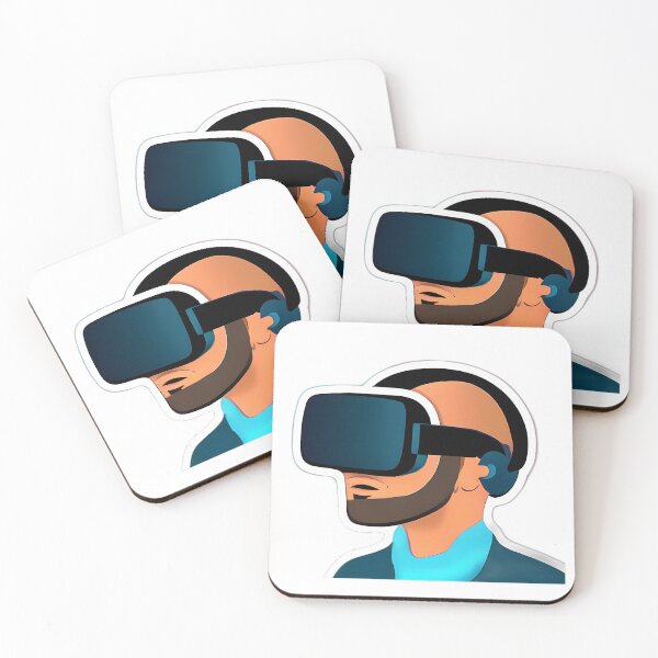 Item preview, Beard Bald Man playing VR Games (anime style) designed and sold by Digital-Davinci.