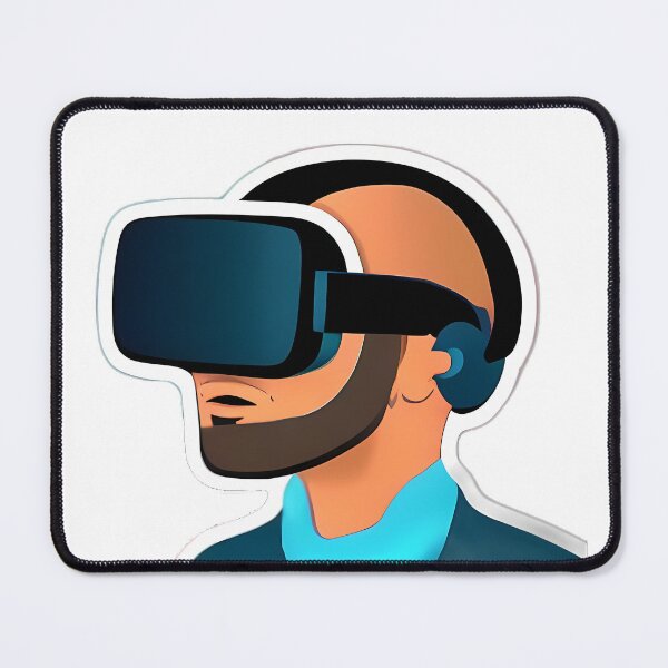 Item preview, Beard Bald Man playing VR Games (anime style) designed and sold by Digital-Davinci.